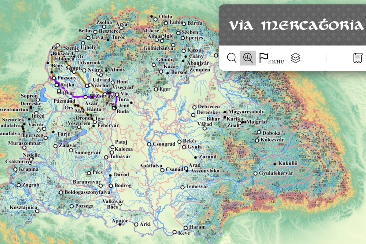 Online térképen a középkori Magyarország kereskedelmi hálózata