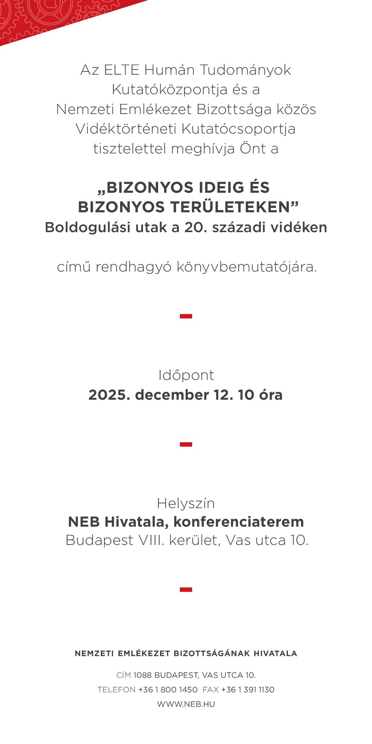 Bizonyos ideig bizonyos teruleteken konyvbemutato meghivo 2025.12.12. page 002