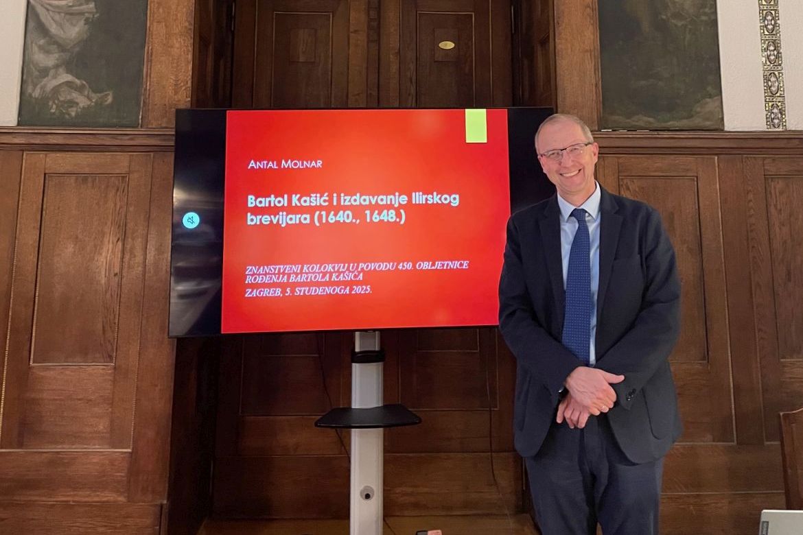 Molnár Antal előadása a Zágrábban, a Horvát Nyelvtudományi Intézet konferenciáján 