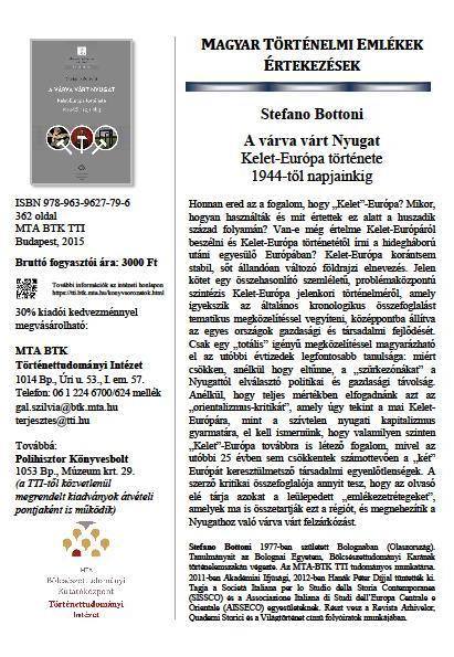 Stefano Bottoni könyvének ismertetője a Népszavában