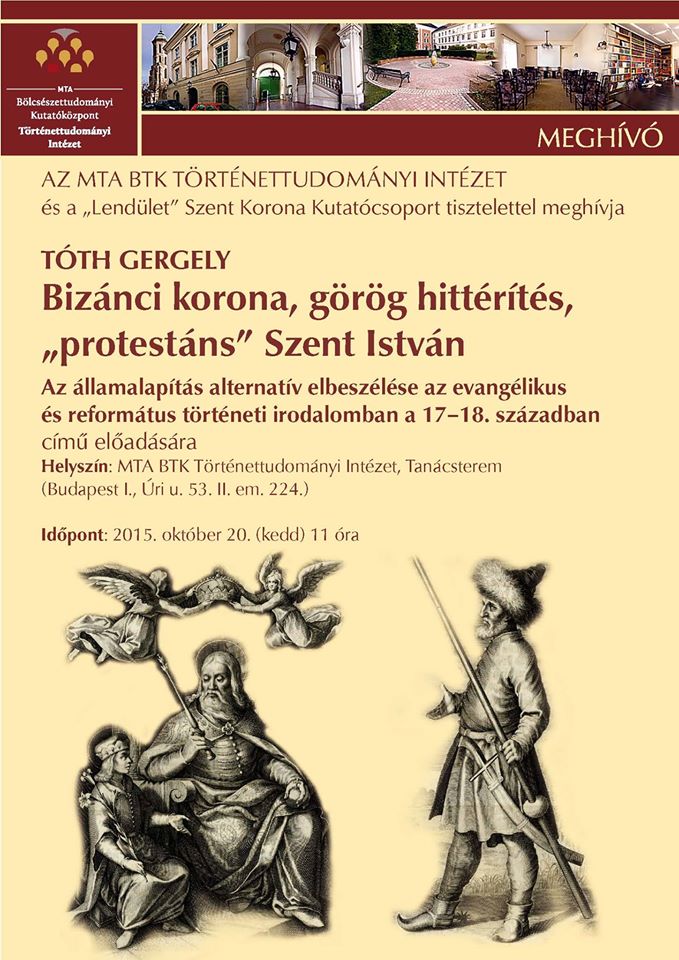 Tóth Gergely előadása az államalapítás alternatív elbeszéléséről az evangélikus és református történeti irodalomban a 17–18. században