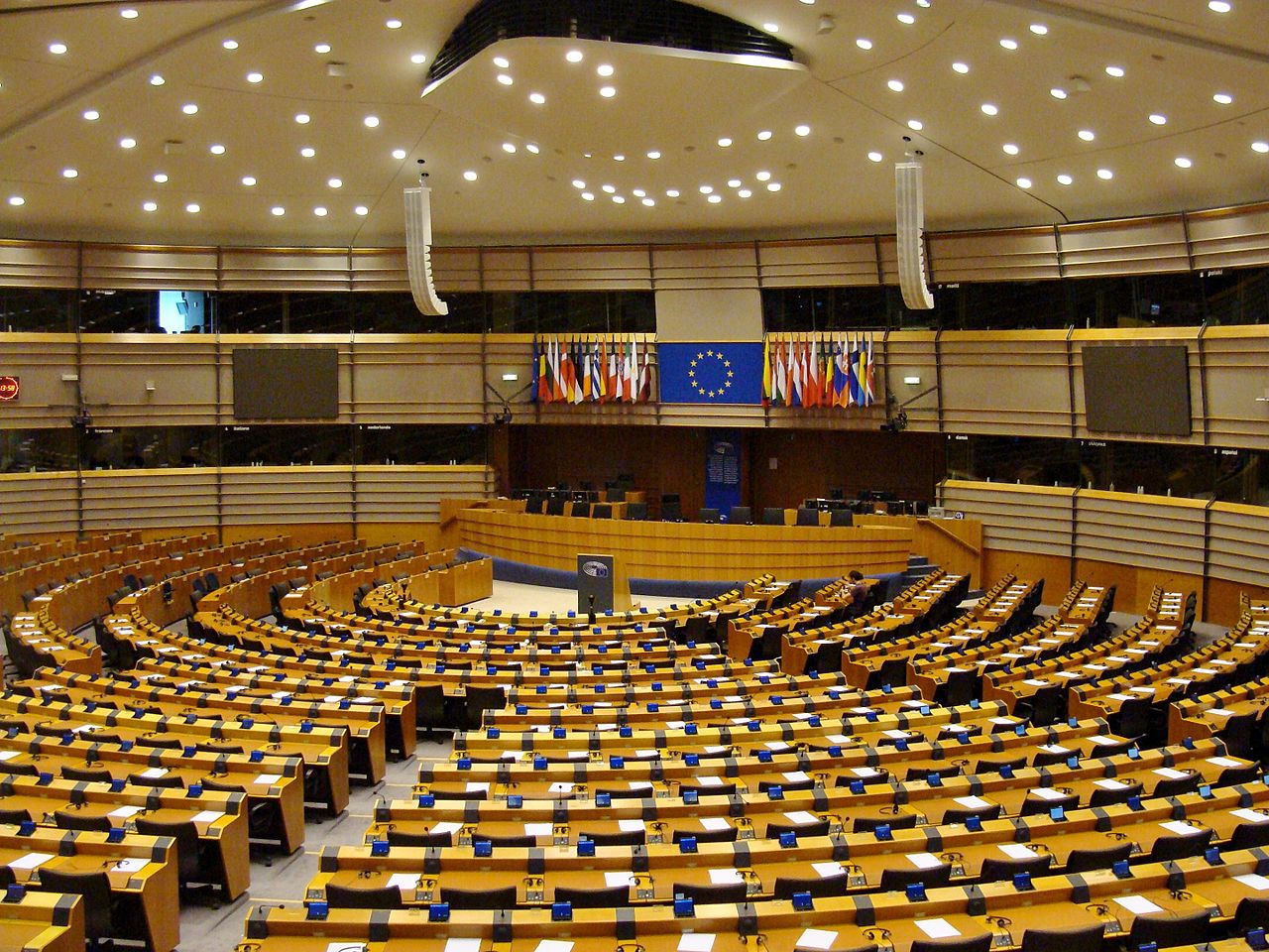 European Parlament Hemicycle Bryssels Belgium 2016 02