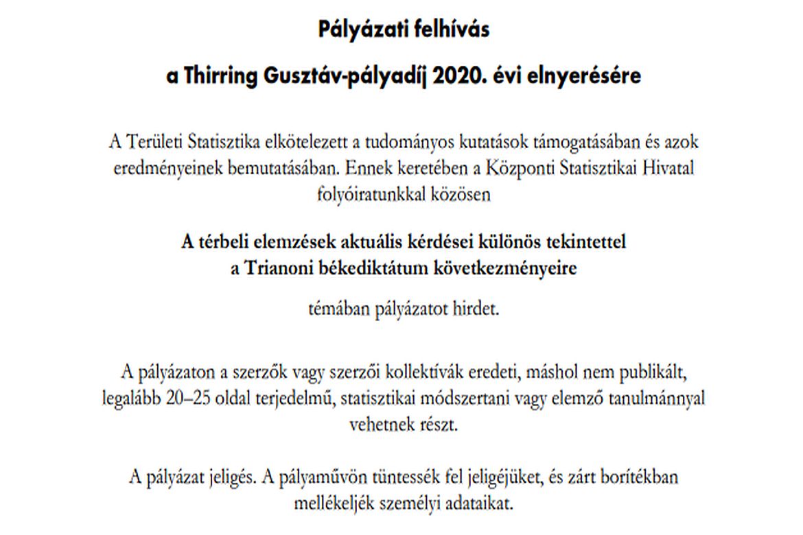 Pénzes János, Papp István és Demeter Gábor munkája 2. díjat nyert a Thirring Gusztáv-pályázaton