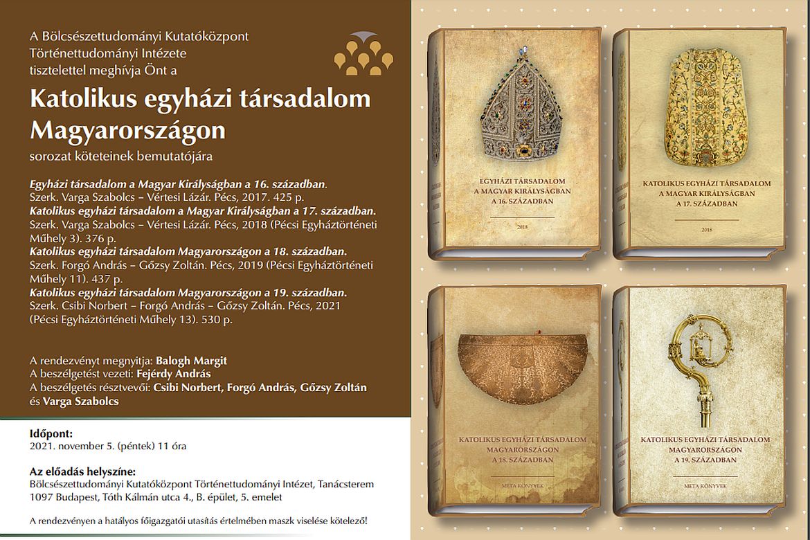 A Katolikus egyházi társadalom Magyarországon című sorozat köteteinek bemutatója