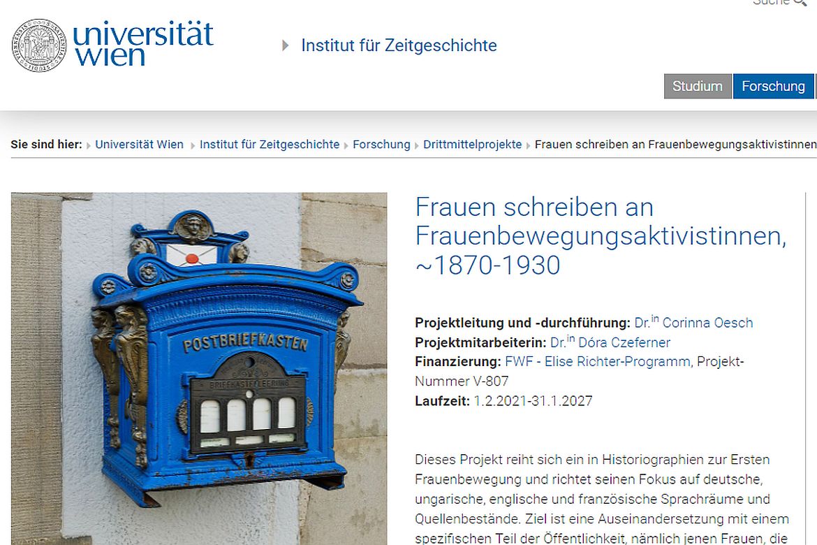 Czeferner Dóra részvétele a Bécsi Egyetem kutatásában