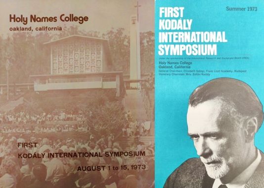 Az első Nemzetközi Kodály Szimpóziumot 1973 nyarán szervezték a Holy Names College-ben, Oakland, Kalifornában.