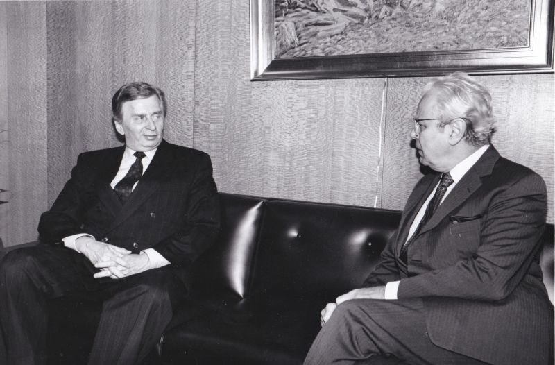 Antall József látogatása Pérez de Cuéllar ENSZ-főtitkárnál 1990 szeptemberében