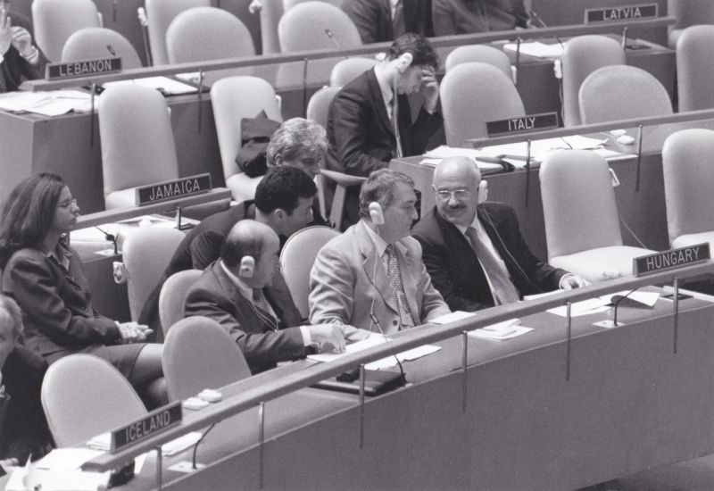 Martonyi János külügyminiszter az ENSZ Közgyűlésén 2000 szeptemberében